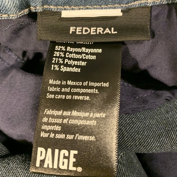 Paige Federal Slim Straight Fit Jeans in Buell Blue men’s size 34 - Picture 11 of 15